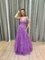 Vestido de festa longo alça, decote em V - Lavanda - Muzza | Vestidos de Festa para Madrinhas, Formandas e Convidadas