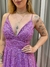 Imagem do Vestido de festa longo alça, decote em V - Lavanda