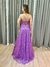 Vestido de festa longo alça, decote em V - Lavanda na internet