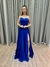 Vestido de festa longo tomara que caia, com faixa na cintura e fenda - Azul Royal - Muzza | Vestidos de Festa para Madrinhas, Formandas e Convidadas