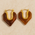 Aretes Corazón Resina Ámbar - comprar en línea