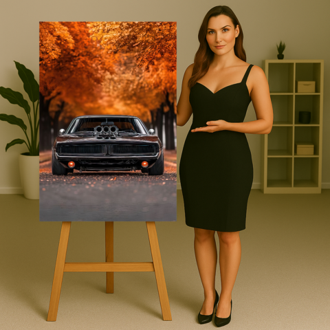 Quadro Carro Turbo Paisagem