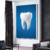 Quadro Dente Branco Fundo Azul Dentista - loja online