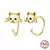 Brinco Ear Cuffs - Gatinho em Prata 925 com Pedra de Zircão na internet