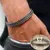 Pulseira Masculino Duplo Transado em Aço Inoxidável - Elvora Moda