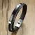 Imagem do Pulseira em Couro Genuíno Masculino com Detalhes em Aço Inoxidável