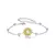 Pulseira Micro Elo- Prata 925 com Pingente de Girassol e Cristal