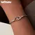 Pulseira string- Coração entrelaçados em Prata 925 com Pedrinhas de Zircão - comprar online