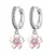 Brinco Hoop- em Prata 925 com rosa e Pedra de Cristal - comprar online