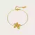 Pulseira Elo Português - em Aço Inoxidável com Pingente de Flor - comprar online