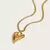 Colar Micro Elos- em Aço Inoxidável com Coração Dourado - comprar online