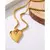 Colar Micro Elos- em Aço Inoxidável com Coração Dourado