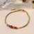 Pulseira Elegante em Aço Inoxidável com Pedras de Cristal e Jaspe - Elvora Moda