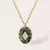 Colar Elo Português- Dourado em Aço Inoxidável com Pedra Quartzo - comprar online