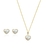 CONJUNTO CORAÇÃO PÉROLA BANHADO A OURO (12010100) - comprar online