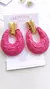 Aretes Fushia de Mimbre