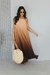 Vestido degrade longo frente única marrom - loja online