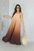 Vestido degrade longo frente única marrom - comprar online