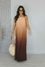 Vestido degrade longo frente única marrom - comprar online
