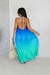 Vestido degrade longo frente única azul - loja online