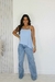 Blusa de alça barra assimétrica azul claro - loja online
