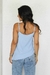 Blusa de alça barra assimétrica azul claro - Duality