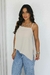 Blusa de alça barra assimétrica marfim - comprar online