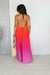 Vestido degrade longo frente única pink na internet