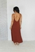 Vestido longo soltinho costas decote V terracota na internet