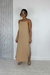 Vestido longo soltinho costas decote V nude - Duality