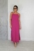 Vestido longo soltinho costas decote V fucsia - Duality