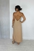 Vestido longo soltinho costas decote V nude na internet