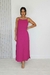 Vestido longo soltinho costas decote V fucsia - comprar online
