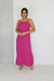 Imagem do Vestido longo soltinho costas decote V fucsia