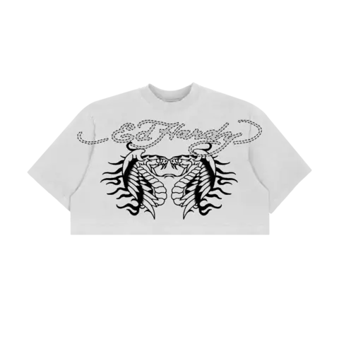 Cropped Ed Hardy Two Headed Snake White