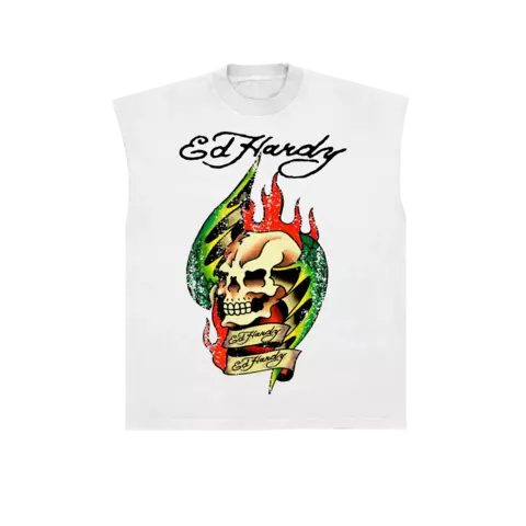 Camiseta Ed Hardy Sleeveless Skull white