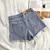 Calça jeans rasgada de cintura alta feminina, moda verão, casual, borla de bolso na internet