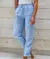 Calças de verão de linho de algodão para mulheres cintura alta elástica calças casuais streetwear sólido roupas femininas 2025 calças lápis soltas