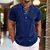 Camisa casual masculina com botões de grande dimensão gola e manga curta - comprar online