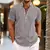 Imagem do Camisa casual masculina com botões de grande dimensão gola e manga curta
