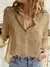 Camisas de linho de algodão feminino casual sólido botão lapela blusas camisas outono inverno manga longa solta topos túnica blusas elegante - Fibrano - Vista a Essência da Amazônia
