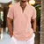 Imagem do Camisa casual masculina com botões de grande dimensão gola e manga curta