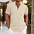 Camisa casual masculina com botões de grande dimensão gola e manga curta - comprar online