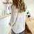 Camisas de linho de algodão feminino casual sólido botão lapela blusas camisas outono inverno manga longa solta topos túnica blusas elegante - comprar online