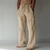 Calça comprida de linho de algodão masculina, monocromática, respirável - comprar online