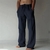Calça comprida de linho de algodão masculina, monocromática, respirável - loja online