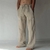 Calça comprida de linho de algodão masculina, monocromática, respirável - Fibrano - Vista a Essência da Amazônia