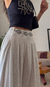 Calça pantalona pregas - Farm - loja online
