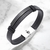 Pulsera de Cuero Negro y Acero Inoxidable Negro - comprar online