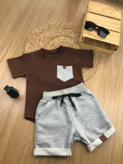 CONJUNTO ZÉ RAFAEL (MARROM E CINZA) - comprar online